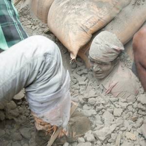 Nepal earthquake survivor being rescued
