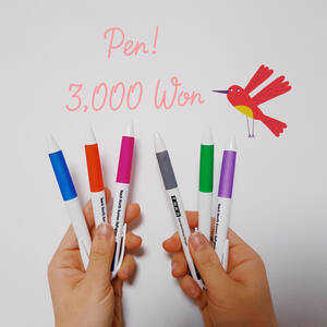 TNKR Pens 3,000 Won Each